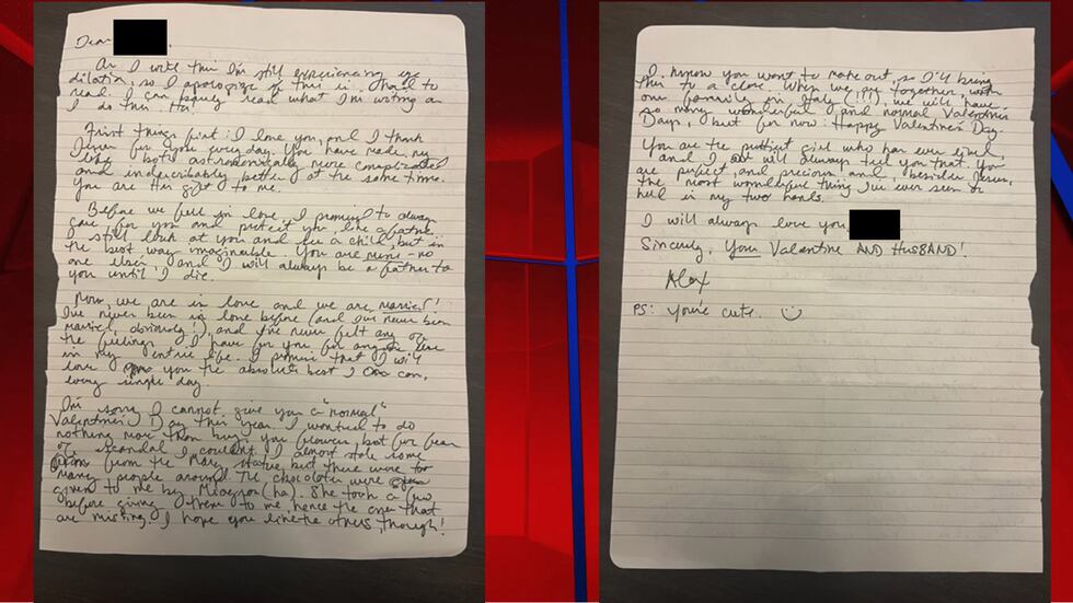 Letter from former priest Alex Crow to an 18-year-old woman