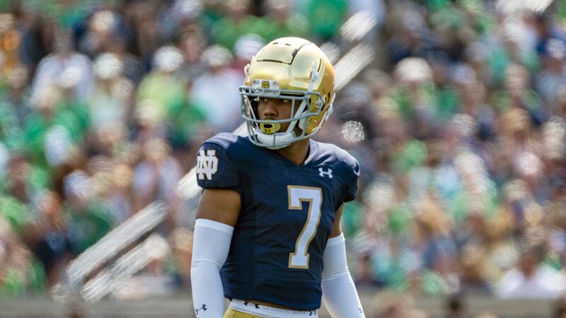 Notre Dame running back Audric Estime (7) during an NCAA football game on Saturday, Sept. 16,...