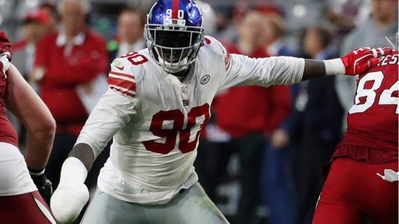 Jason Pierre-Paul, who severely damaged his right hand in a 2015 fireworks accident, continued...